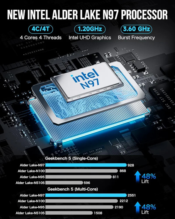 مینی کامپیوتر GMKtec G5 با رم 12GB، SSD پرسرعت 256GB و CPU چهار هستهای Intel نسل 12 – مناسب کار و خانگی