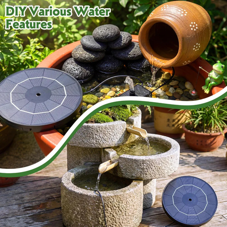 پمپ فواره خورشیدی AISITIN برای حمام پرندگان، کیت پمپ آب خورشیدی DIY 3.5 وات با سیم 9.8 فوتی و 13 مدل نازل، فواره برکه خورشیدی با براکت برای باغ، استخر، آکواریوم و فضای باز