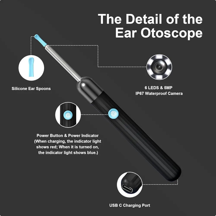 گوش پاک کن هوشمند دوربین دار EAR CLEANER