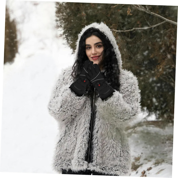 یک جفت دستکش اسکی گرمشونده شارژی – دستکش حرارتی برقی برای هوای سرد، مناسب ورزشهای فضای باز، با گرمایش مجزای انگشتها برای کمک به حفظ گرمای دست(سایز L)