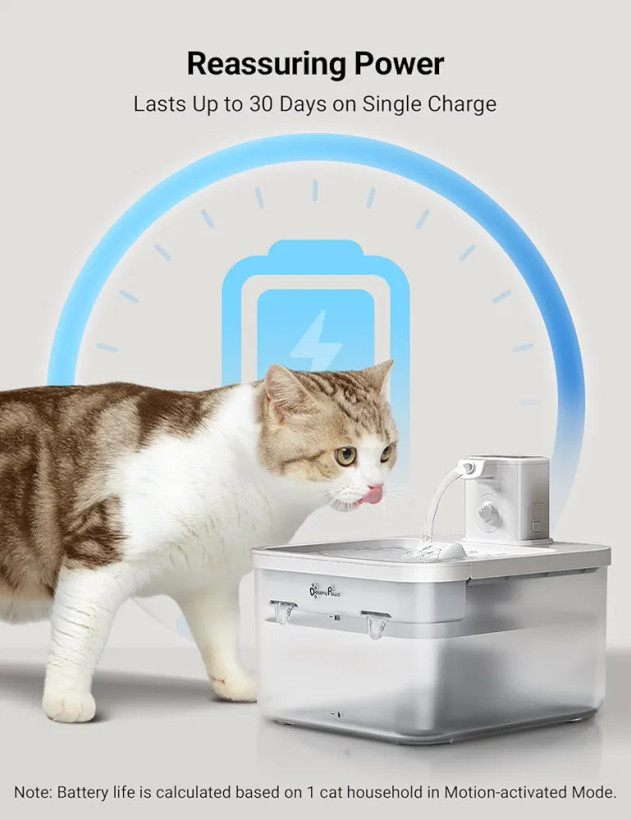 آبخوری با ظرف آب استیل ضد زنگ شارژی گربه و سگ،2.5 لیتری سنسور دار برند DownyPaws