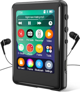 پخشکننده MP3 با بلوتوث نسخه ۵.۳، دستگاه پخش موسیقی قابل حمل ۱۶ گیگابایتی تماملمسی برای کودکان، دارای بلندگو، رادیو FM، کتاب الکترونیکی، شیار کارت حافظه Micro SD، به همراه هدفون، با قابلیت پشتیبانی تا ۲۵۶ گیگابایت. مدل S7