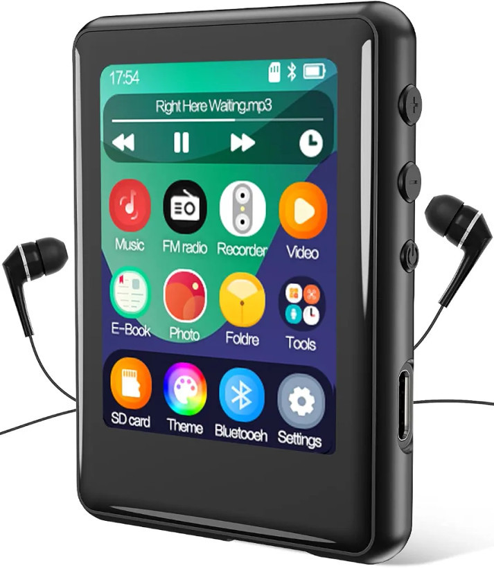 پخشکننده MP3 با بلوتوث نسخه ۵.۳، دستگاه پخش موسیقی قابل حمل ۱۶ گیگابایتی تماملمسی برای کودکان، دارای بلندگو، رادیو FM، کتاب الکترونیکی، شیار کارت حافظه Micro SD، به همراه هدفون، با قابلیت پشتیبانی تا ۲۵۶ گیگابایت. مدل S7